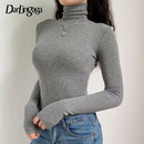 Darlingaga Casual Solid Skinny Turtleneck Long Sleeve Bodysuit Women Best