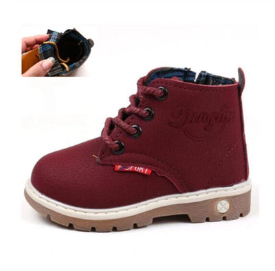 Children Casual Shoes Kids Autumn Winter Martin Boots Boys Shoes Fashion Leather Soft Antislip Girls Boots 21-30 Sport Running Shoes