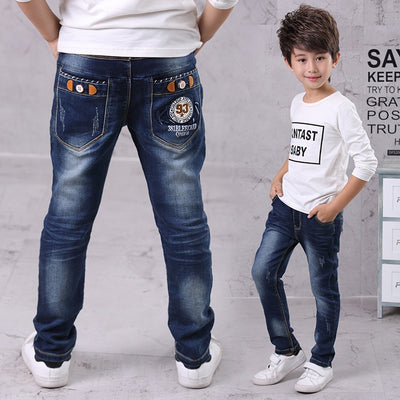 IENENS Kids Boys Jeans Baby Clothes Classic Pants Children Denim Clothing