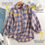 New Arrival Women Vintage Plaid Oversized Blouse Batwing