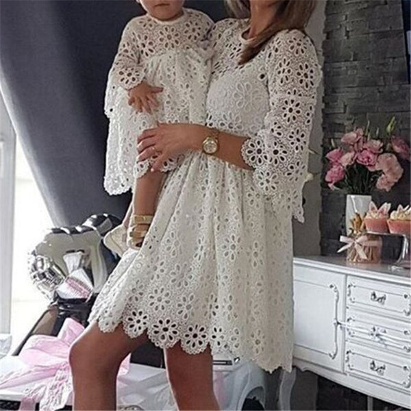 Fashion Family Matching Clothes Mother Daughter Dresses kids