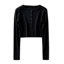 Style O-neck Short Knitted Sweaters Women Thin Cardigan Fashion