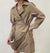 Women Gray Button Irregular Split joint Dress NewLapel Long