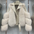 Fashion Real Fox Fur Coats With Genuine Sheepskin Leather Wholeskin Natural Fox Fur Jacket Outwear Luxury Women 2020 Winter New