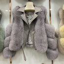 Fashion Real Fox Fur Coats With Genuine Sheepskin Leather Wholeskin Natural Fox Fur Jacket Outwear Luxury Women 2020 Winter New