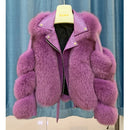 Fashion Real Fox Fur Coats With Genuine Sheepskin Leather Wholeskin Natural Fox Fur Jacket Outwear Luxury Women 2020 Winter New