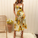 2020 Retro sexy floral bohemian dress casual women's beach halter