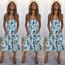 2020 Retro sexy floral bohemian dress casual women's beach halter